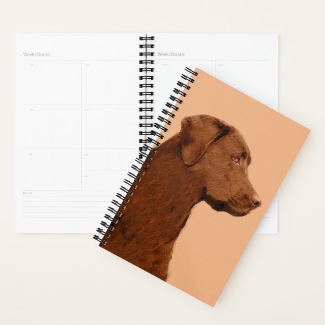Labrador Retriever (Chocolat) Peinture - Chien Art (Devant avec enveloppe)