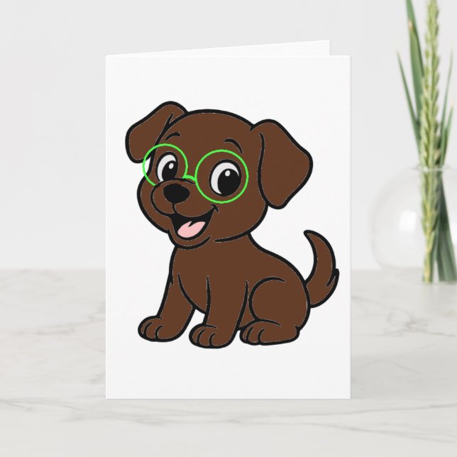 Labrador Retriever Chocolate Lab Cartoon Karte (Vorderseite)