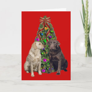 Labrador Retriever Christmas Card Tree Feiertagskarte
