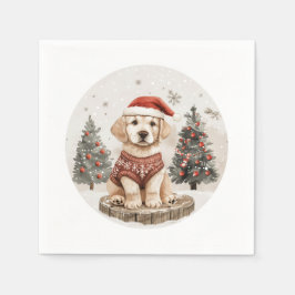 Labrador Retriever Christmas Dog Serviette