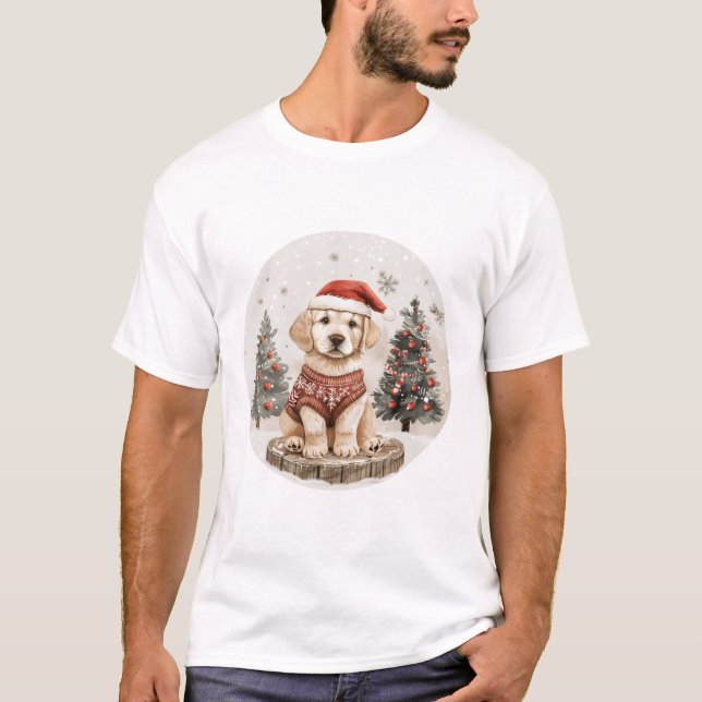 Labrador Retriever Christmas Dog T-Shirt (Vorderseite)