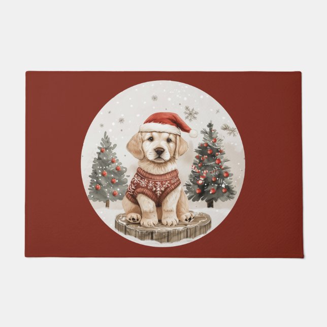 Labrador Retriever Christmas Puppy Fußmatte (Vorderseite)