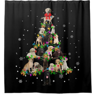 Labrador Retriever Christmas Tree X mas Duschvorhang