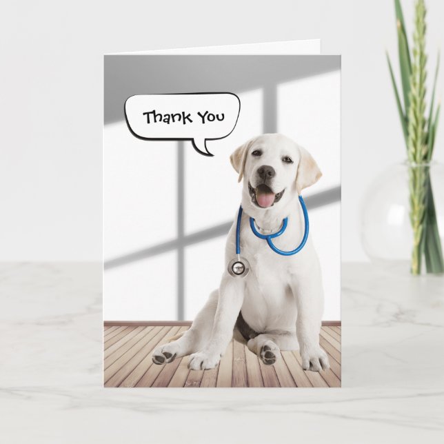 Labrador Retriever Danke für den Tierarzt Karte (Vorderseite)
