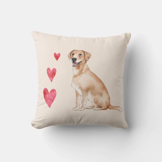 Labrador Retriever Dog Anpassbarer Pet Name Kissen (Vorderseite)