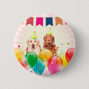 Labrador Retriever Dog Balloons Geburtstag Button
