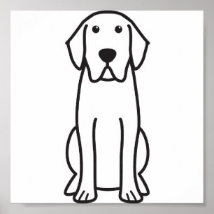 Labrador Retriever Dog Cartoon Poster