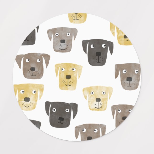 Labrador Retriever Dog Etiketten (Design 1)