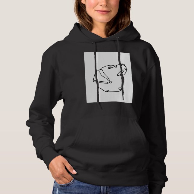 Labrador Retriever Dog Face Line Hoodie (Vorderseite)