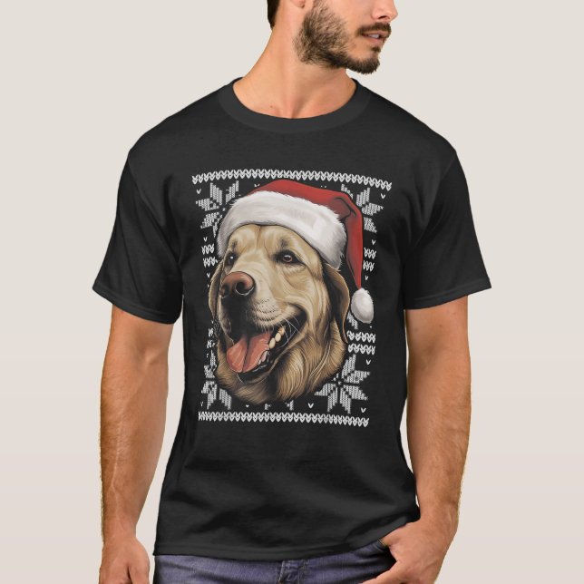 Labrador Retriever Dog Funny Christmas Santa Match T-Shirt (Vorderseite)