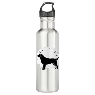 Labrador Retriever Dog - Halloween Moon Silhouette Edelstahlflasche