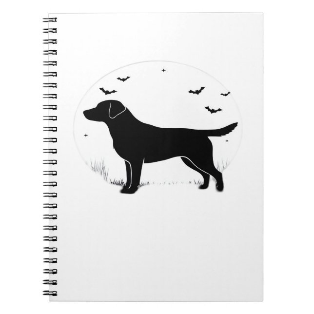 Labrador Retriever Dog - Halloween Moon Silhouette Notizblock (Vorderseite)