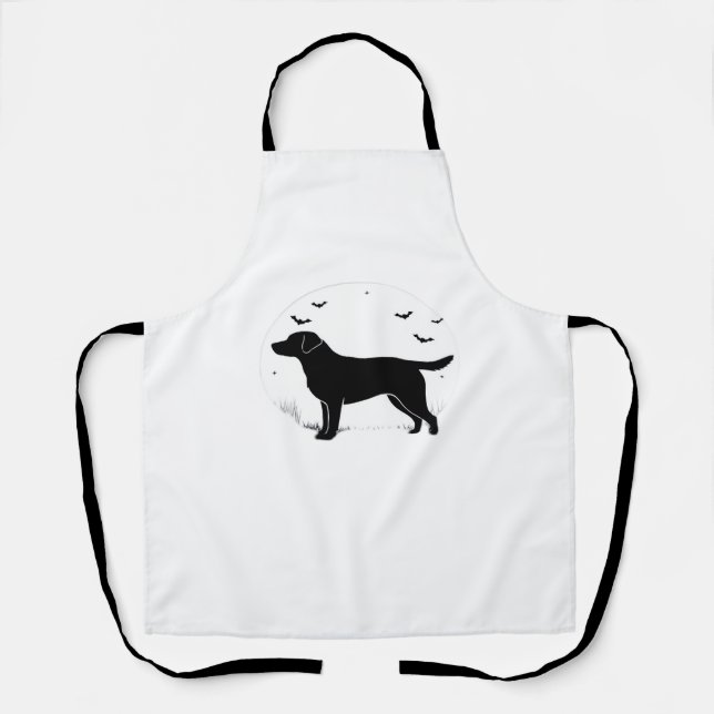 Labrador Retriever Dog - Halloween Moon Silhouette Schürze (Vorderseite)