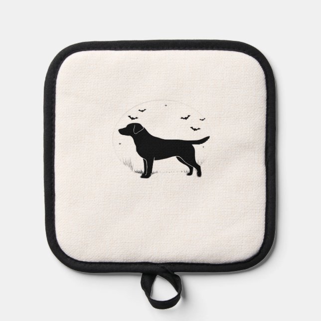 Labrador Retriever Dog � Halloween Moon Silhouette Topflappen (Vorderseite)