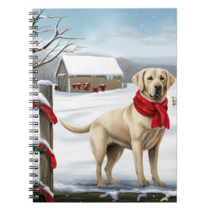 Labrador Retriever Dog in Schnee Weihnachten Notizblock
