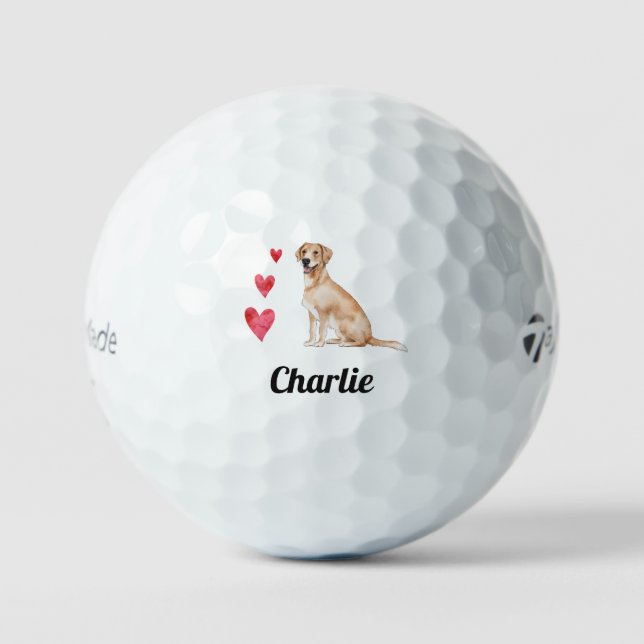 Labrador Retriever Dog Individuelle Name Golfball (Vorderseite)
