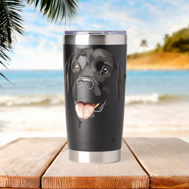 Labrador Retriever Dog Motif Pet Art Labrador Retr Thermobecher (Strand (gedreht))