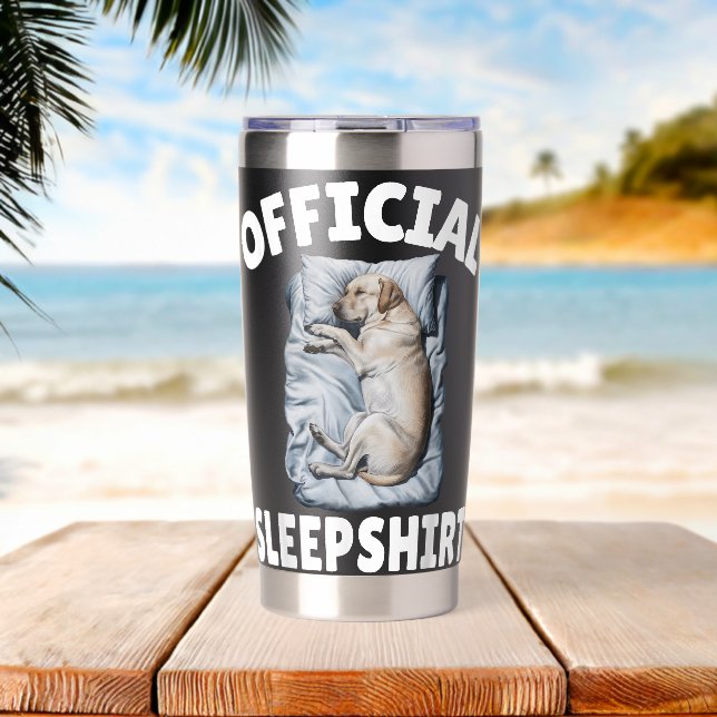 Labrador Retriever Dog Official Sleepshirt Napping Thermobecher (Strand (gedreht))