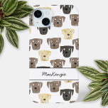 Labrador Retriever Dog Personalisiert Case-Mate iPhone Hülle<br><div class="desc">Aquarellmalerei von lustigen Labrador Retriever Hunden,  perfekt für Liebhaber von Haustieren,  Hundewanderern,  Hundegroßhändlern und Tierärzten. Ändern Sie den Namen zum Anpassen.</div>