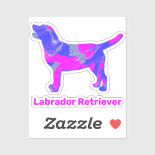 Labrador Retriever Dog Pink & Blue Niedliche Aufkl Aufkleber