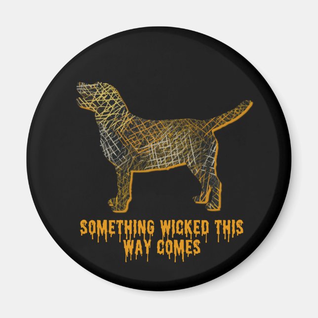 Labrador Retriever Dog Silhouette Fun Halloween Magnet (Vorne)