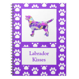 Labrador Retriever Dog Silhouette Paw Lila PY&B Notizblock