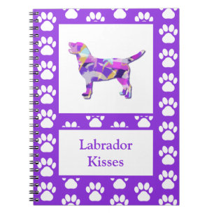 Labrador Retriever Dog Silhouette Paw Lila PY&B Notizblock