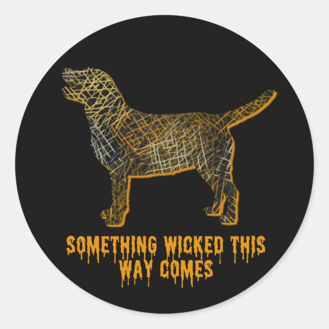 Labrador Retriever Dog Silhouette Spaß Halloween Runder Aufkleber (Vorderseite)