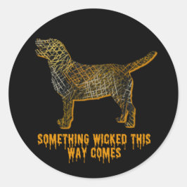 Labrador Retriever Dog Silhouette Spaß Halloween Runder Aufkleber