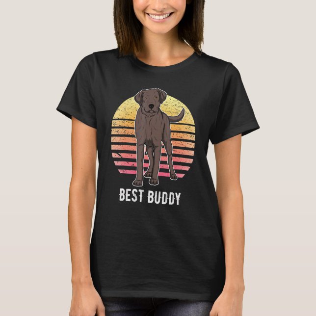 Labrador Retriever Dog Sunset 9 T-Shirt (Vorderseite)