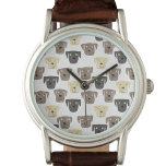 Labrador Retriever Dog Watch Armbanduhr<br><div class="desc">Aquarellmalerei von liebenswerten Schokolade-, Golden- und Black Labrador Retriever Hunden, perfekt für Liebhaber von Haustieren, Hundeschuhwanderern, Hundegroßomeren und Tierärzten.</div>