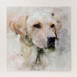 Labrador Retriever Dog Watercolor Portrait 02