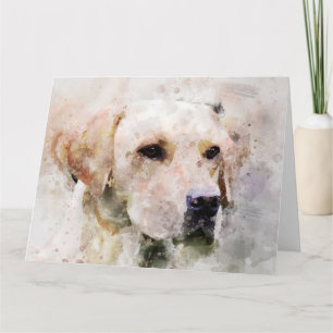 Labrador Retriever Dog Watercolor Portrait 02 Dankeskarte