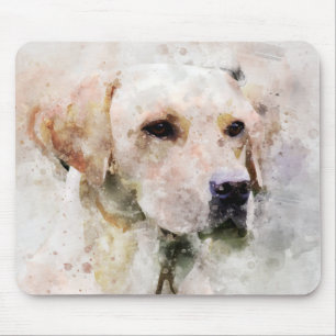 Labrador Retriever Dog Watercolor Portrait 02 Mousepad