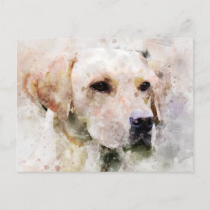 Labrador Retriever Dog Watercolor Portrait 02 Postkarte