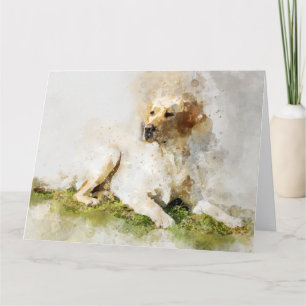 Labrador Retriever Dog Watercolor Portrait 03 Dankeskarte