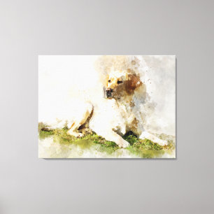 Labrador Retriever Dog Watercolor Portrait 03 Leinwanddruck