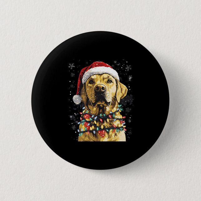 Labrador Retriever Dogs Tree Christmas Sweater Xma Button (Vorderseite)
