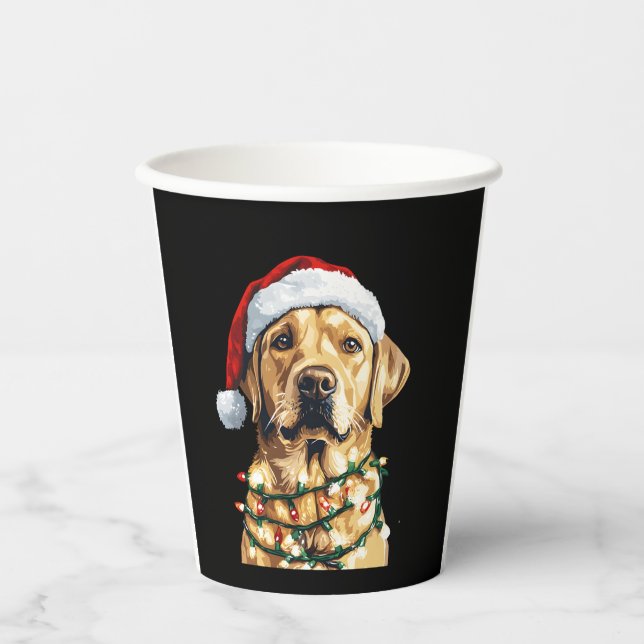 Labrador Retriever Dogs Tree Christmas Sweater Xma Pappbecher (Vorderseite)