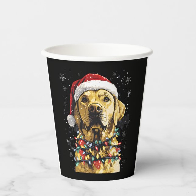 Labrador Retriever Dogs Tree Christmas Sweater Xma Pappbecher (Vorderseite)