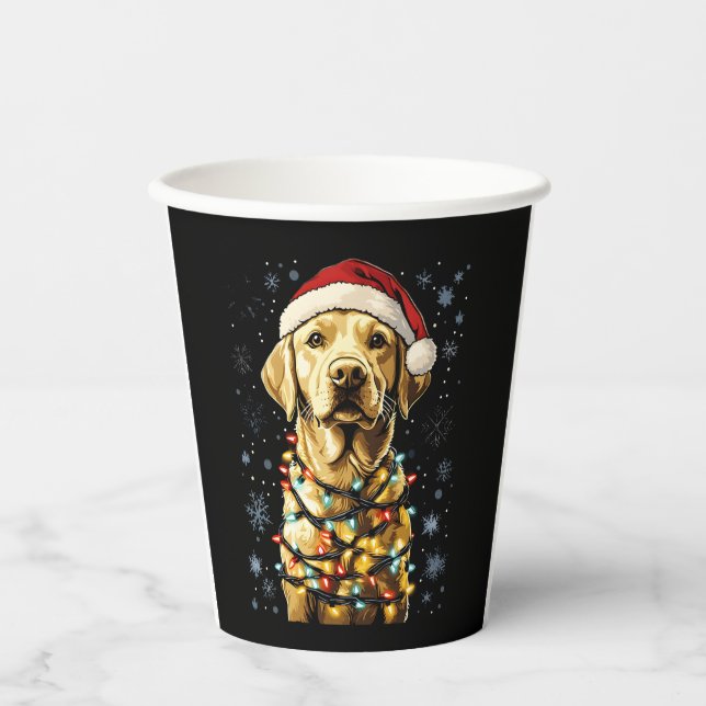 Labrador Retriever Dogs Tree Christmas Sweater Xma Pappbecher (Vorderseite)