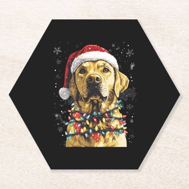 Labrador Retriever Dogs Tree Christmas Sweater Xma Untersetzer (Vorderseite)