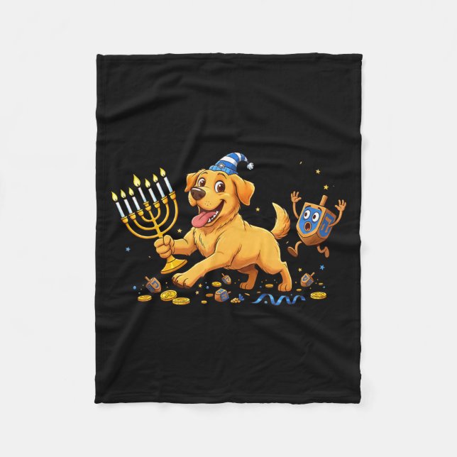 Labrador Retriever Dreidel Menorah Hanukkah Kids W Fleecedecke (Vorderseite)
