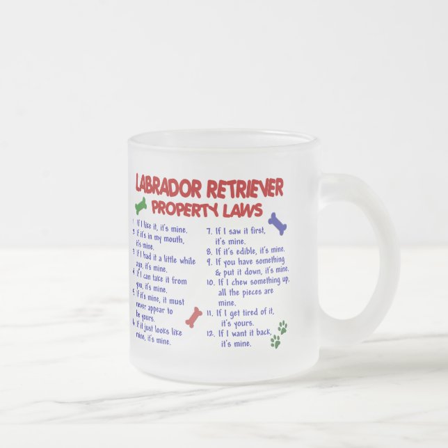 LABRADOR RETRIEVER-Eigentums-Gesetze Mattglastasse (Rechts)