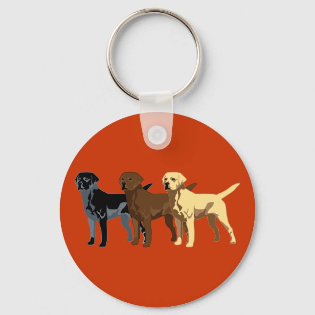 Labrador Retriever Farben Schlüsselanhänger (Vorderseite)