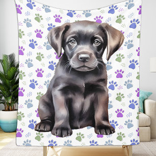Labrador Retriever farbenfrohe Paw Prints Puppy Do Fleecedecke