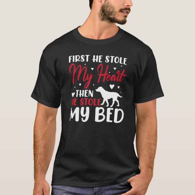 Labrador Retriever First He stiehlte my Heart Funn T-Shirt (Vorderseite)