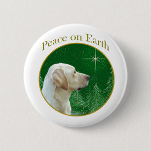 Labrador Retriever (gelb) Peace Button