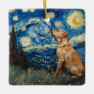 Labrador Retriever Gelbe Labrador Hund Starry Nigh Keramikornament