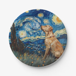 Labrador Retriever Gelbe Labrador Hund Starry Nigh Pappteller